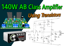 140W Class AB Amplifier using MJL4281A and MJL4302A transistors with PCB.png