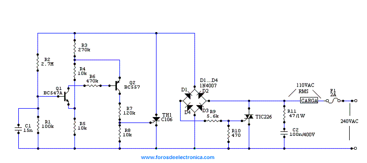 Conversor De 240 VAC a 120 VAC