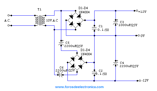 Fuente Doble A Partir De Un Transformador De Slo Dos Terminales 